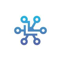 modern and sophisticated letter L network link digital electronic vector