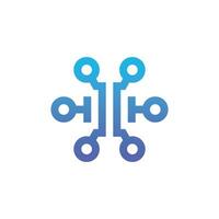 modern and sophisticated letter I network link digital electronic vector