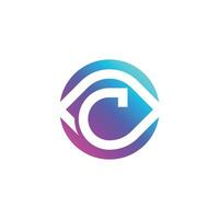 Initial letter C modern eye vision logo vector