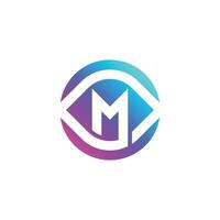 Initial letter M modern eye vision logo vector