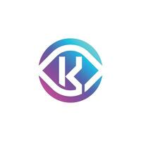 Initial letter K modern eye vision logo vector
