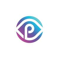 Initial letter P modern eye vision logo vector