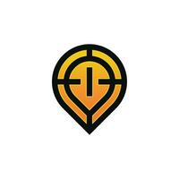 Modern initial letter I pin location map logo vector