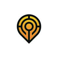 Modern initial letter O pin location map logo vector