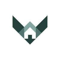 Modern and Flat letter V house building construction logo vector