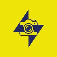 modern bolt camera photography logo vector