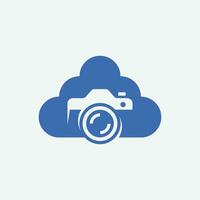 moderno nube cámara fotografía logo vector