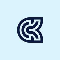 Letter CK or KC logo vector