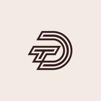 Letter DT or TD logo vector