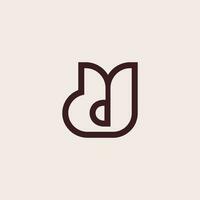 Letter DU or UD logo vector