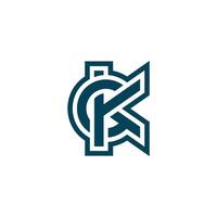 Letter GK or KG logo vector