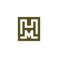 Letter HM or MH logo vector