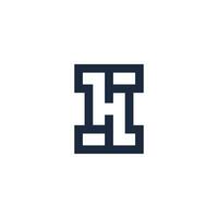 Letter IH or HI logo vector