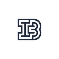 Letter IB or HI logo vector