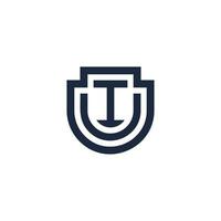 Letter IU or UI logo vector