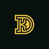 moderno y lujo inicial letra kd o dk monograma logo vector