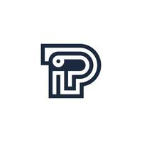 Letter IP or PI logo vector