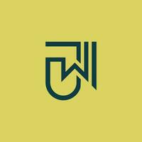 Modern and elegant initial letter JW or WJ monogram logo vector