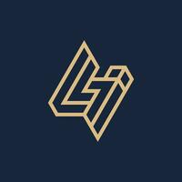 Letter LI or IL logo vector