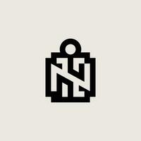 Letter NI or IN logo vector