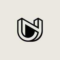 Letter NU or UN logo vector