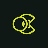 Modern initial letter OC or CO monogram logo vector