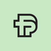 moderno y minimalista inicial letra pf o fp monograma logo vector