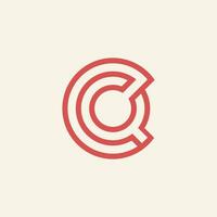 Modern and minimalist initial letter QC or CQ monogram logo vector