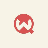 Modern and minimalist initial letter QW or WQ monogram logo vector