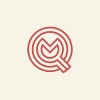 Modern and minimalist initial letter QM or MQ monogram logo vector