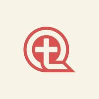 Modern and minimalist initial letter QT or TQ monogram logo vector