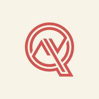 Modern and minimalist initial letter QN or NQ monogram logo vector