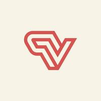 Modern and minimalist initial letter QV or VQ monogram logo vector
