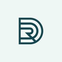 Modern initial letter RD or DR monogram logo vector
