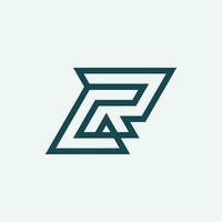 Modern initial letter RC or CR monogram logo vector