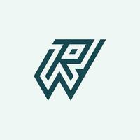 Modern initial letter RW or WR monogram logo vector