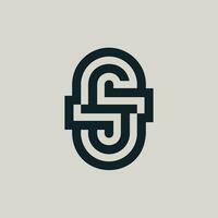 Modern initial letter SJ or JS monogram logo vector
