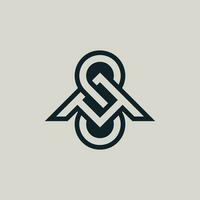 Modern initial letter SA or AS monogram logo vector