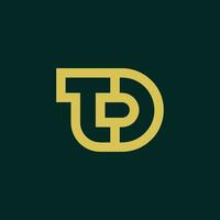 Initial letter TD or DT monogram logo vector