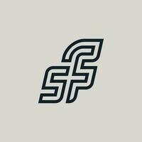 Modern initial letter SF or FS monogram logo vector