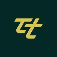 Initial letter TT or 2T monogram logo vector