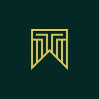 Initial letter TW or WT monogram logo vector