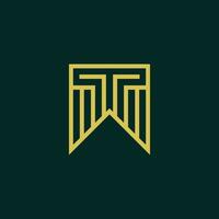 Initial letter TW or WT monogram logo vector