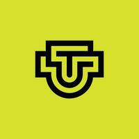 Initial letter UT or TU monogram  logo vector