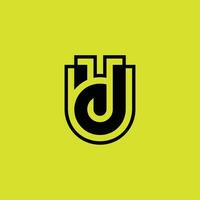Initial letter UD or DU monogram  logo vector