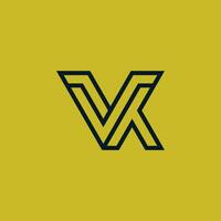 Initial letter VK or KV monogram logo vector