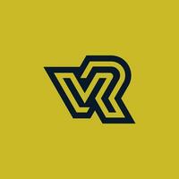 Initial letter VR or RV monogram logo vector
