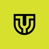 Initial letter UY or YU monogram  logo vector