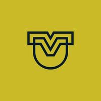 Initial letter VU or UV monogram logo vector