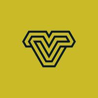 Initial letter VV or 2V monogram logo vector